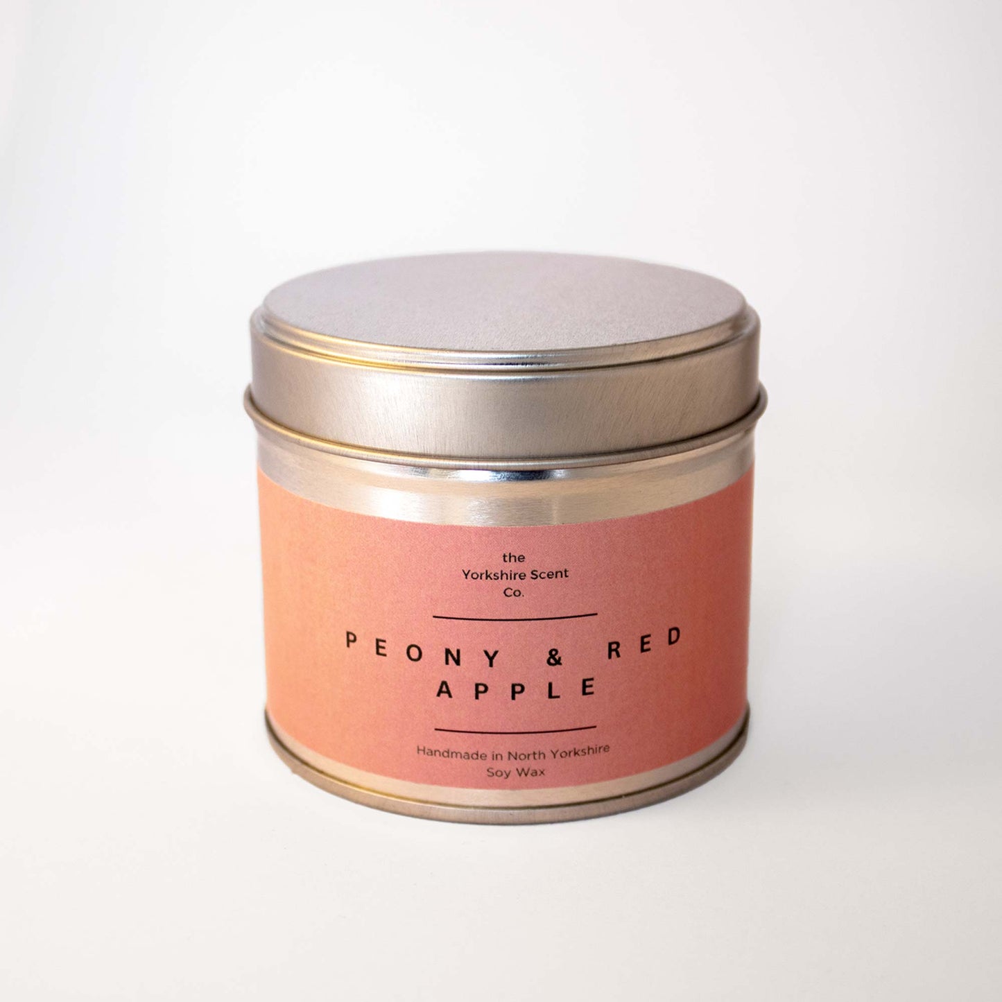Peony & Red Apple Tin Candle